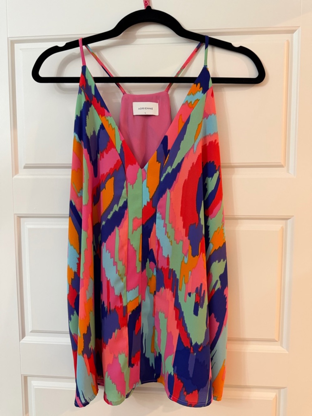 Adrienne Multicolor Abstract V-Neck Spaghetti Strap Camisole